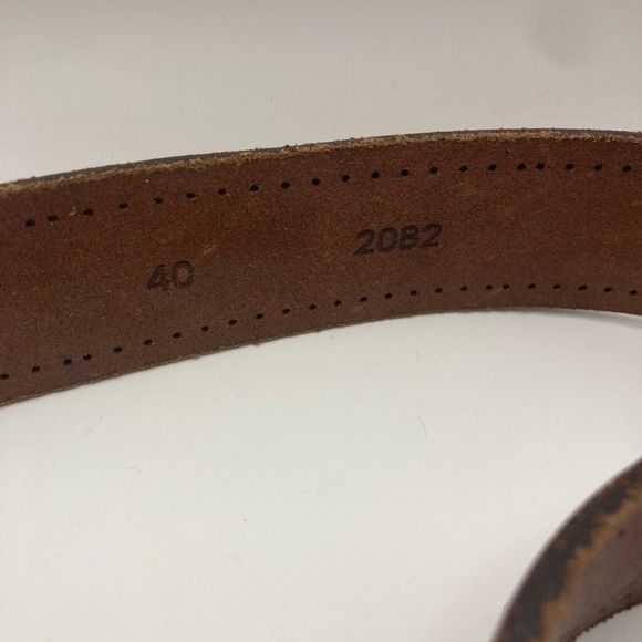 Johnston & Murphy Leather Belt 40 Brown Plate Style Anchor Buckle Perforated - Picture 7 of 8